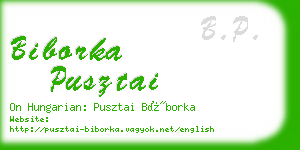 biborka pusztai business card